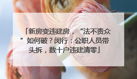 新房变违建房，“法不责众”如何破？闵行：公职人员带头拆，数十户违建清零