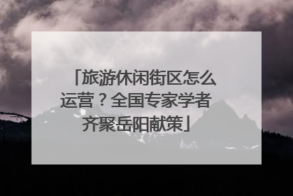 旅游休闲街区怎么运营？全国专家学者齐聚岳阳献策