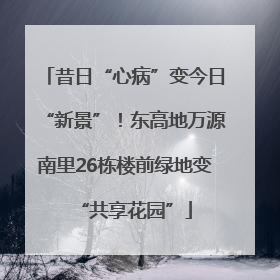 昔日“心病”变今日“新景”！东高地万源南里26栋楼前绿地变“共享花园”
