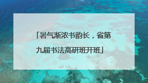 暑气渐浓书韵长，省第九届书法高研班开班