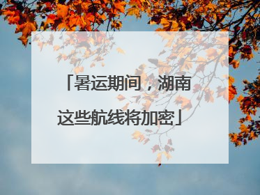 暑运期间，湖南这些航线将加密