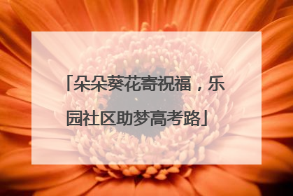 朵朵葵花寄祝福，乐园社区助梦高考路