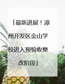 最新进展！漳州开发区金山学校进入预验收整改阶段
