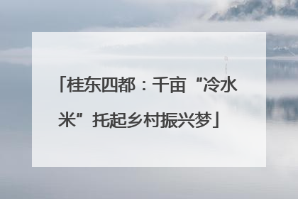 桂东四都：千亩“冷水米”托起乡村振兴梦