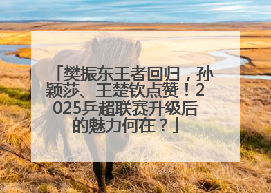 樊振东王者回归，孙颖莎、王楚钦点赞！2025乒超联赛升级后的魅力何在？
