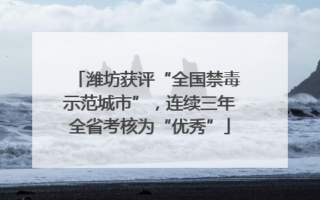 潍坊获评“全国禁毒示范城市”，连续三年全省考核为“优秀”