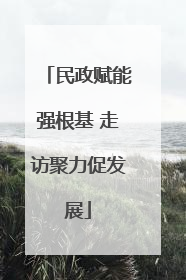 民政赋能强根基 走访聚力促发展