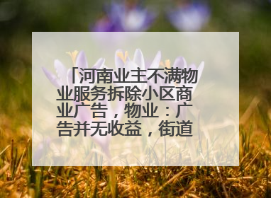 河南业主不满物业服务拆除小区商业广告，物业：广告并无收益，街道已介入
