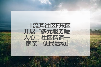流芳社区F东区开展“多元服务暖人心，社区情谊一家亲”便民活动