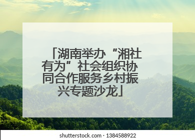 湖南举办“湘社有为”社会组织协同合作服务乡村振兴专题沙龙