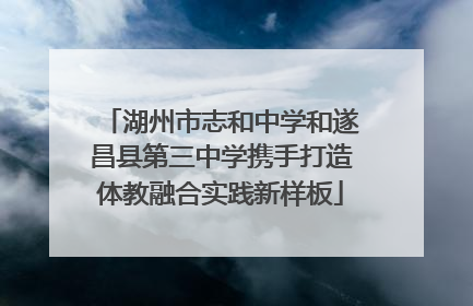 湖州市志和中学和遂昌县第三中学携手打造体教融合实践新样板