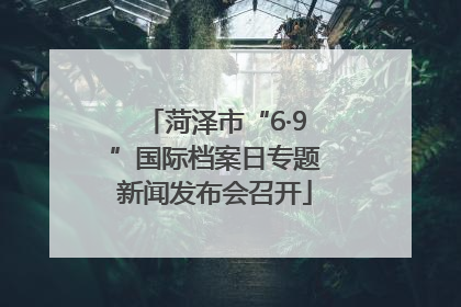菏泽市“6·9”国际档案日专题新闻发布会召开