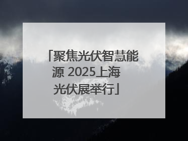 聚焦光伏智慧能源 2025上海光伏展举行