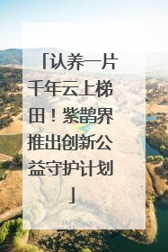 认养一片千年云上梯田！紫鹊界推出创新公益守护计划