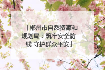 郴州市自然资源和规划局：筑牢安全防线 守护群众平安