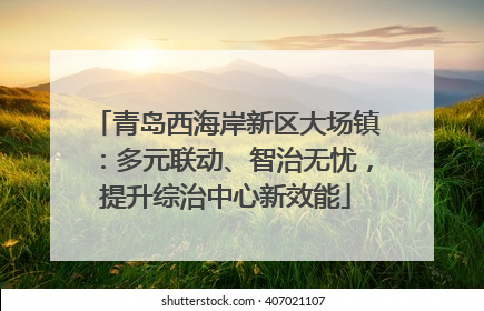 青岛西海岸新区大场镇：多元联动、智治无忧，提升综治中心新效能