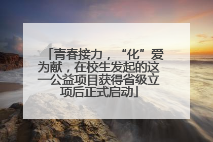 青春接力，“化”爱为献，在校生发起的这一公益项目获得省级立项后正式启动