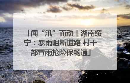 闻“汛”而动｜湖南绥宁：暴雨阻断道路 村干部冒雨抢险保畅通