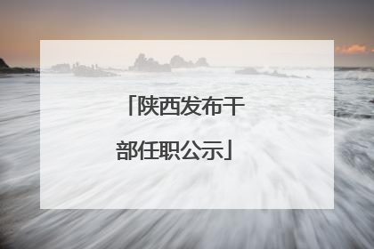 陕西发布干部任职公示