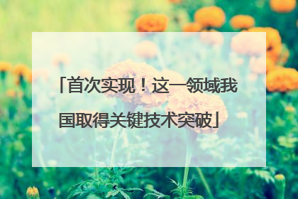 首次实现！这一领域我国取得关键技术突破