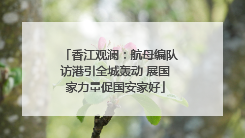香江观澜：航母编队访港引全城轰动 展国家力量促国安家好