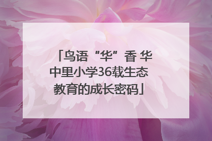 鸟语“华”香 华中里小学36载生态教育的成长密码