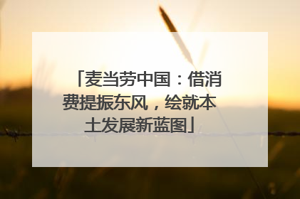麦当劳中国：借消费提振东风，绘就本土发展新蓝图