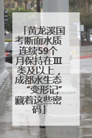 黄龙溪国考断面水质连续59个月保持在Ⅲ类及以上，成都水生态“变形记”藏着这些密码