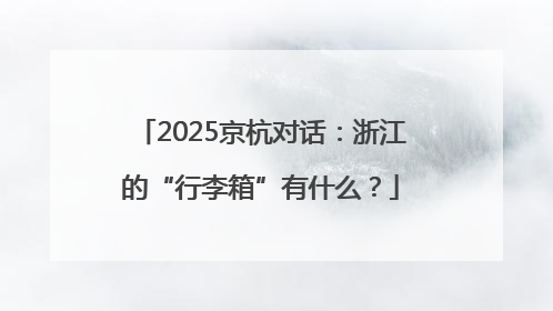 2025京杭对话：浙江的“行李箱”有什么？