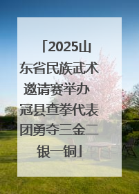 2025山东省民族武术邀请赛举办 冠县查拳代表团勇夺三金二银一铜